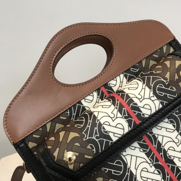 B**rry mini two-tone canvas and leather pocket bag