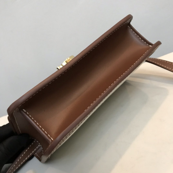 B**rry two-tone canvas and leather tb bag