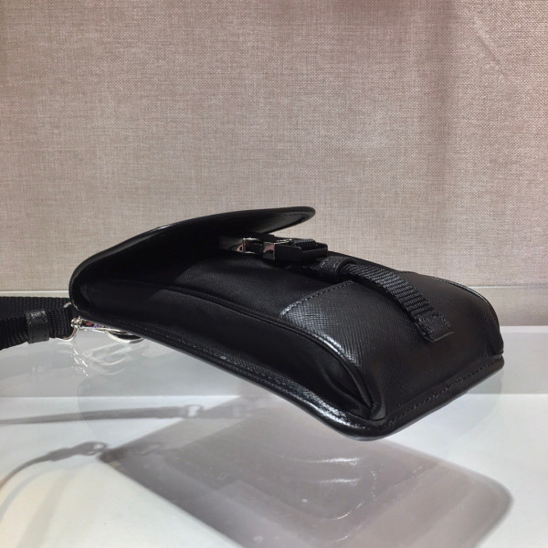 Pra*a nylon and saffiano leather smartphone case