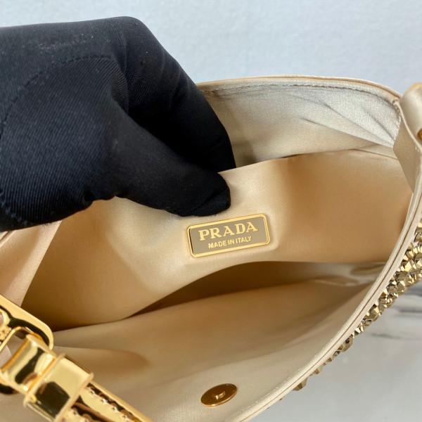 Pra*a cleo satin bag with appliqués