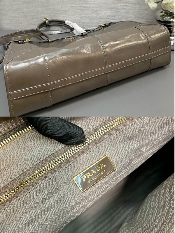 Pra*a extra large leather handbag