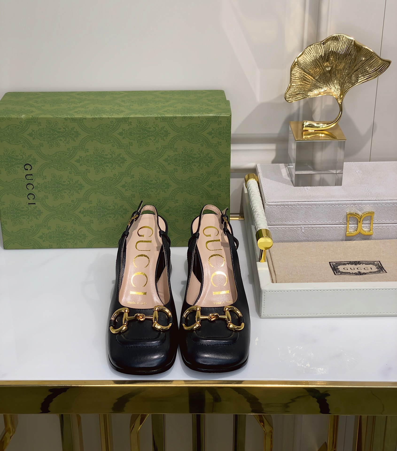 G*u*i women's mid-heel slingback with horsebit